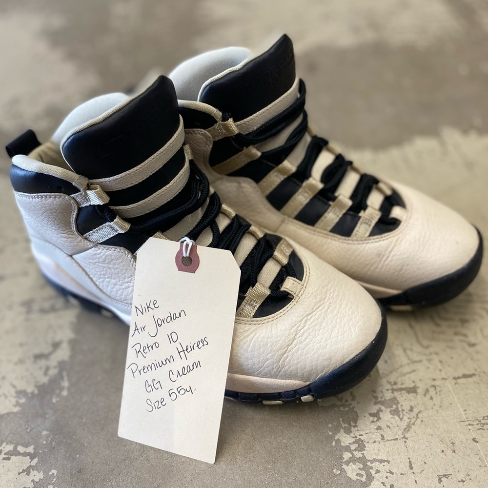 Nike Air Jordan Retro 10 Kids Sneakers - Cream and Black